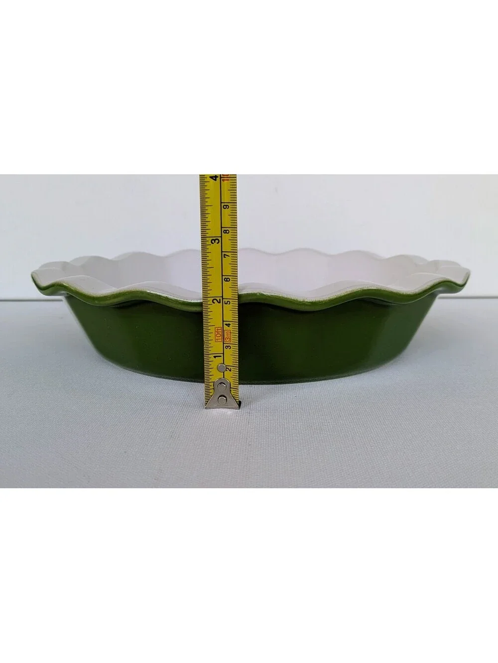 Green Ruffled Ceramic Pie Dish 10.25”, Emile Henry, William-Sonoma, France